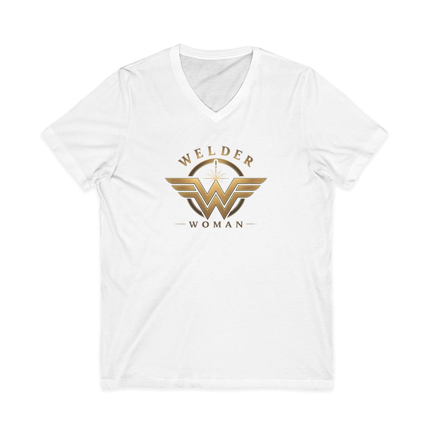 Welder Woman short sleeve v neck tee