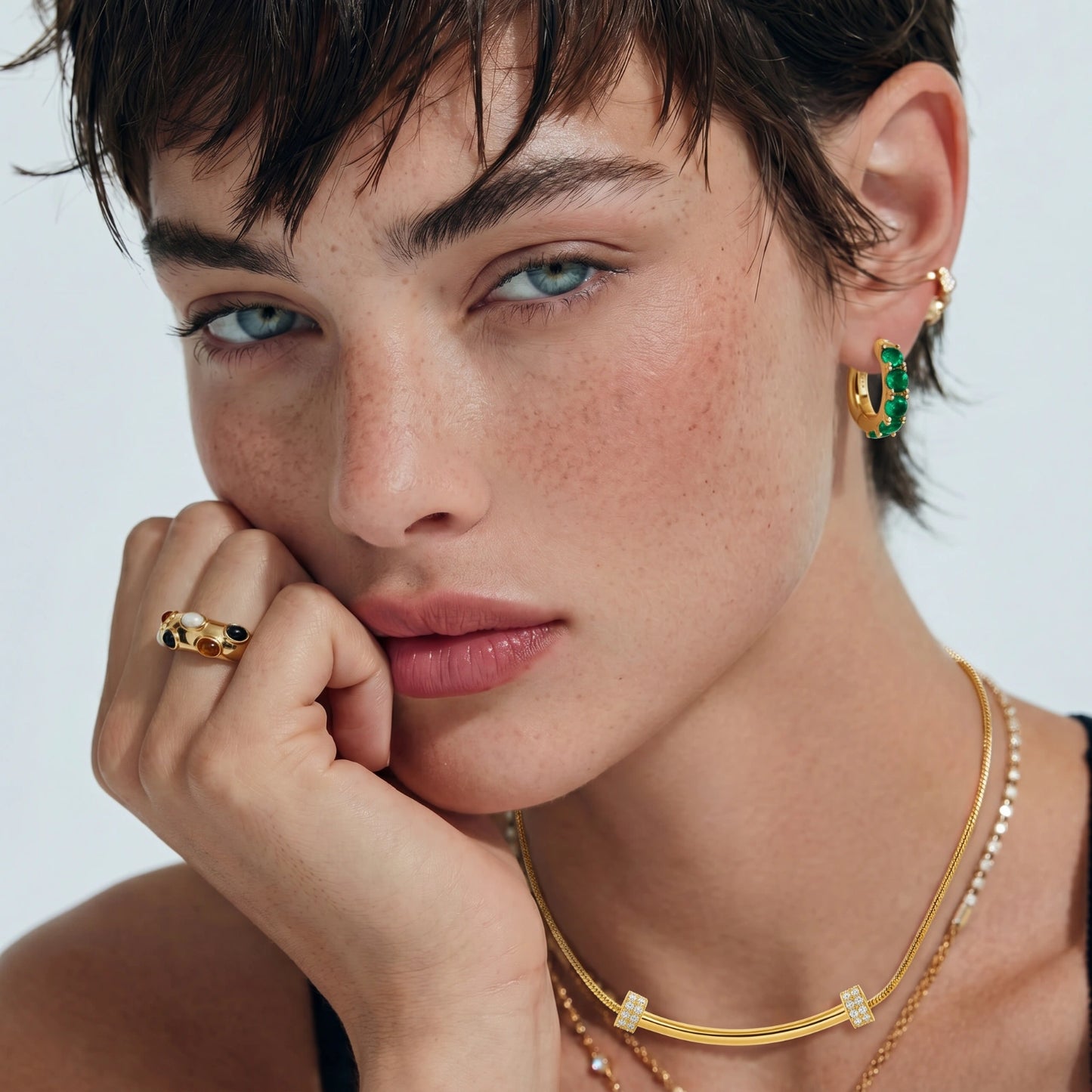 Emerald Huggie Hoops | Inseparable Jewelry