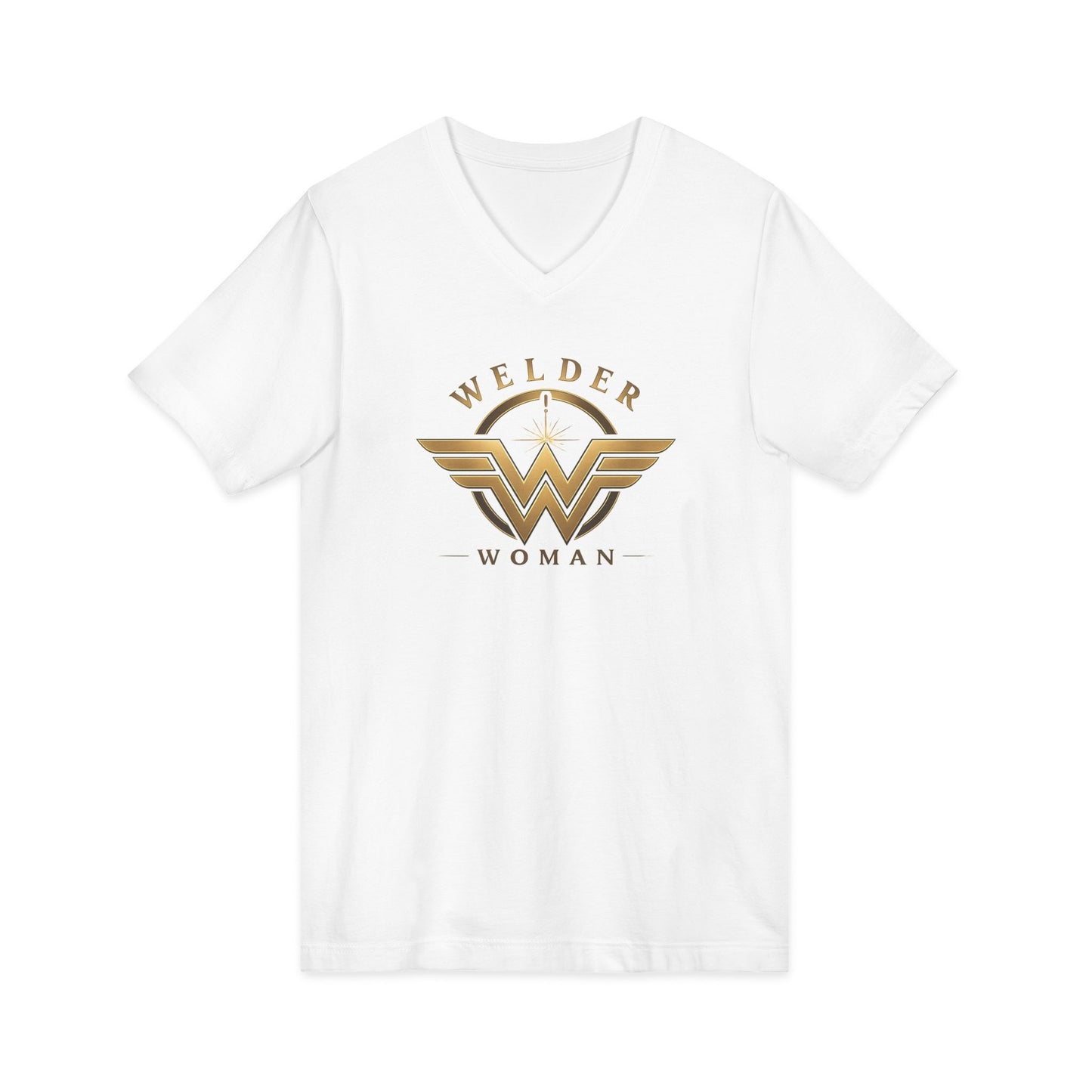 Welder Woman short sleeve v neck tee