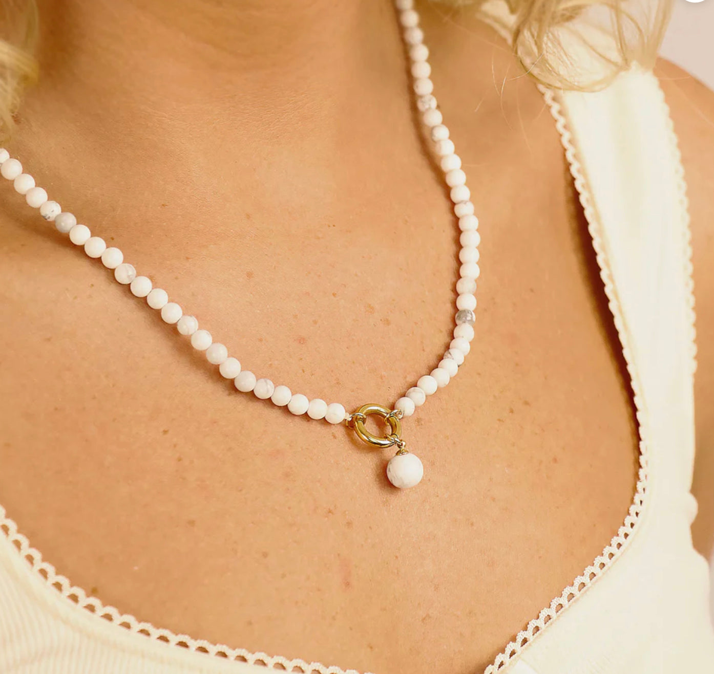 Howlite Charm Holder Necklace