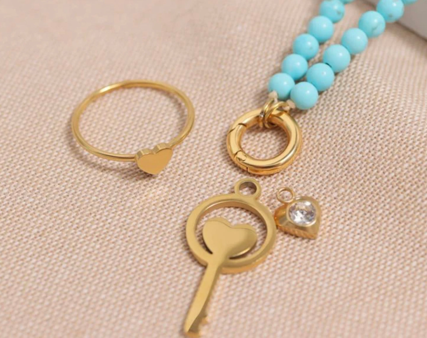 Turquoise Charm Holder Necklace